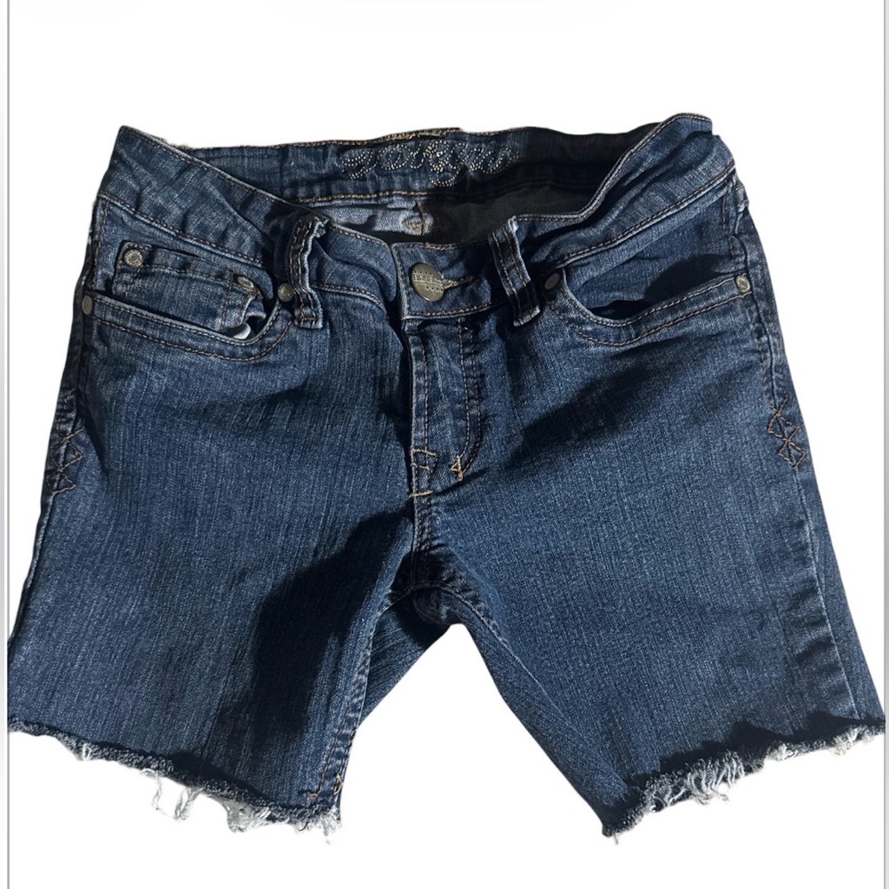 BONGO Tokyo Women’s Y2K Denim Dark Wash Raw Hem Shorts Sz 5